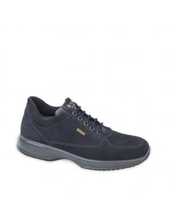 Stringata Uomo Valleverde VL53802 in Camoscio Blu modello casual. Calzature comode. Autunno Inverno