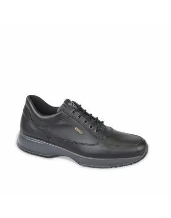 Stringata Uomo Valleverde VL53801 in Pelle Nero modello casual. Calzature comode. Autunno Inverno