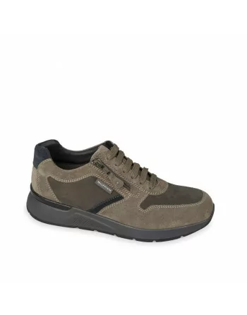 Stringata Uomo Valleverde 36842 in Camoscio Blu o Tortora modello casual. Calzature comode. Autunno Inverno