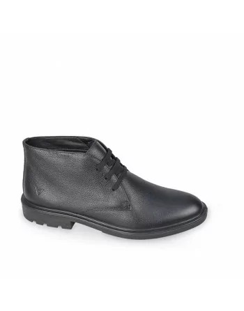 Stivaletti Uomo Valleverde 36862A in Pelle Nero o T.Moro modello casual. Calzature comode. Autunno Inverno