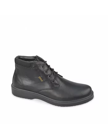 Stivaletti Uomo Valleverde VL53831P in Pelle Nero modello casual. Calzature comode. Autunno Inverno