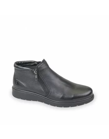 Stivaletti Uomo Valleverde 36837 in Pelle Nero modello casual. Calzature comode. Autunno Inverno