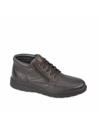 Stivaletti Uomo Valleverde 36833 in Pelle Nero o Marrone modello casual. Calzature comode. Autunno Inverno