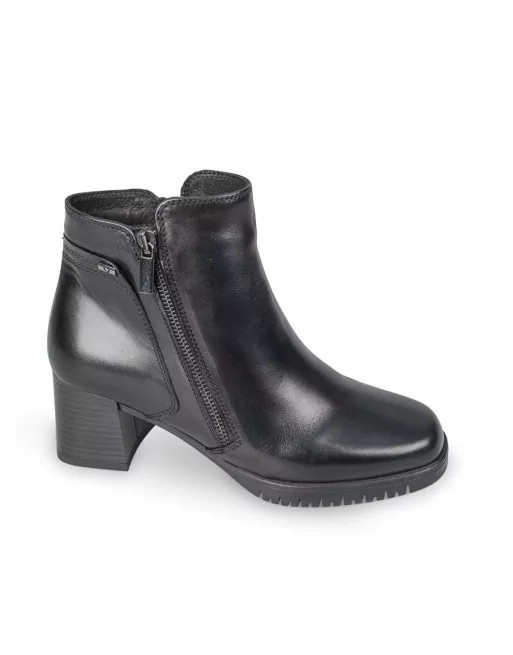 Stivaletti Donna Valleverde V49101 in Pelle Nero o Cuoio modello casual. Calzature comode. Autunno Inverno