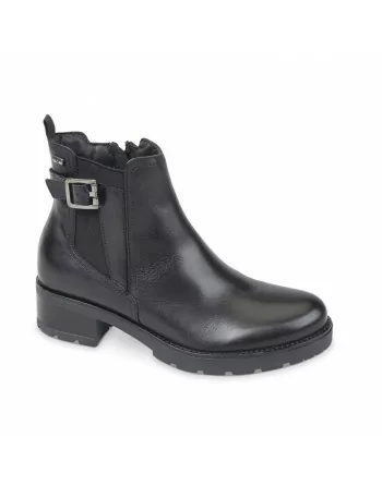 Stivaletti Donna Valleverde 49551 in Pelle Nero modello casual. Calzature comode. Autunno Inverno