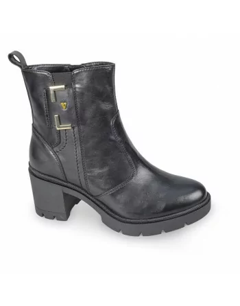 Stivaletti Donna Valleverde 36761 in Pelle Nero modello casual. Calzature comode. Autunno Inverno