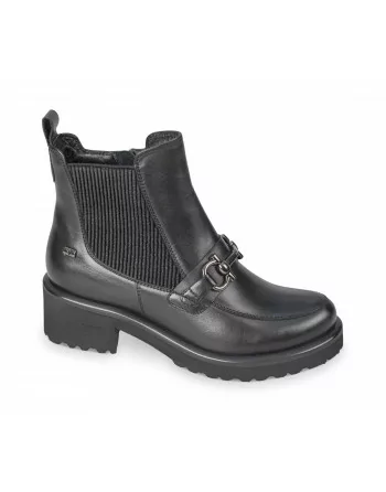 Stivaletti Donna Valleverde 28M106 in Pelle Nero modello casual. Calzature comode. Autunno Inverno