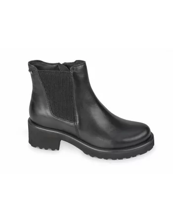 Stivaletti Donna Valleverde 28M105 in Pelle Nero o Cuoio modello casual. Calzature comode. Autunno Inverno