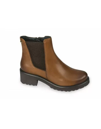 Stivaletti Donna Valleverde 28M105 in Pelle Nero o Cuoio modello casual. Calzature comode. Autunno Inverno