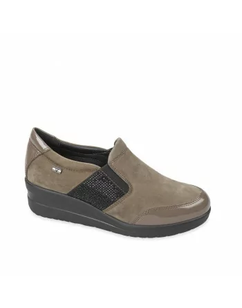 Mocassini Donna Valleverde 36200 in Camoscio Visone modello casual. Calzature comode. Autunno Inverno