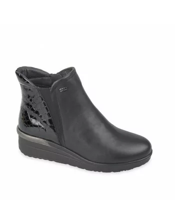 Stivaletti Donna Valleverde 36217 in Pelle Nero modello casual. Calzature comode. Autunno Inverno