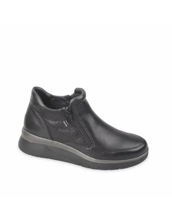 Stivaletti Donna Valleverde 36357 in Pelle Nero modello casual. Calzature comode. Autunno Inverno