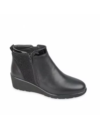 Stivaletti Donna Valleverde 36341 in Pelle Nero modello casual. Calzature comode. Autunno Inverno