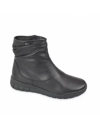 Stivaletti Donna Valleverde 36302A in Pelle Nero modello casual. Calzature comode. Autunno Inverno