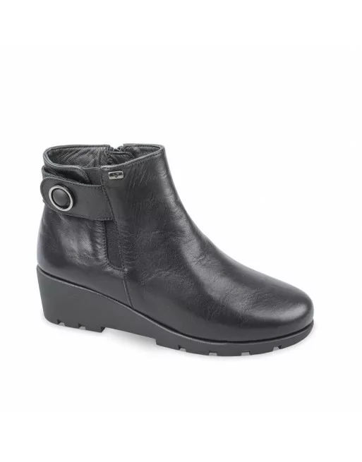 Stivaletti Donna Valleverde VS10413 in Pelle Marrone o Nero modello casual. Calzature comode. Autunno Inverno