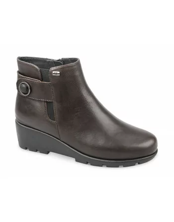 Stivaletti Donna Valleverde VS10413 in Pelle Marrone o Nero modello casual. Calzature comode. Autunno Inverno