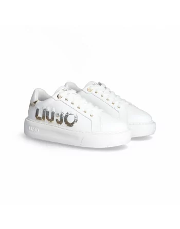 Sneakers Donna Liu-jo Kylie 22 BF3127PX077 in Pelle White modello casual. Sneakers casual