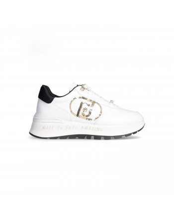 Sneakers Donna Liu-jo Amazing 20 BF3087EX207 in Pelle White e Blackmodello casual. Sneakers casual