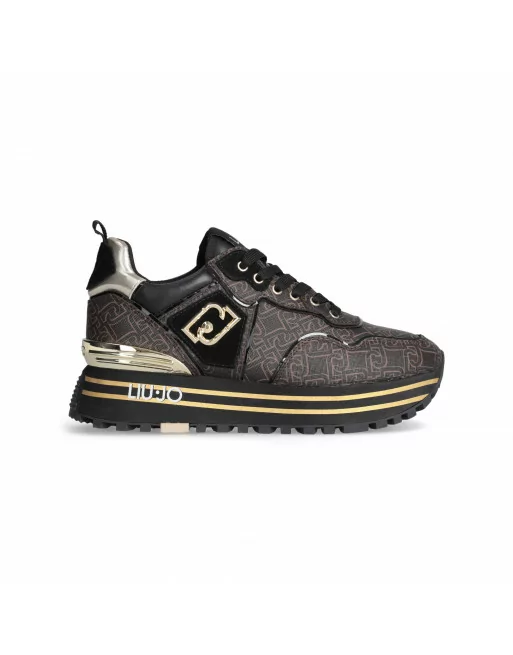 Sneakers Donna Liu-jo Maxi Wonder BF3013EX057 in Pelle Brown modello casual. Sneakers casual