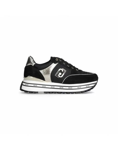 Sneakers Donna Liu-jo Maxi Wonder BF3009PX388 in camoscio Black o Tan modello casual. Sneakers casual