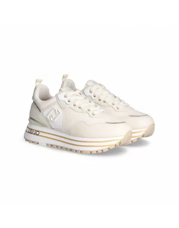 Sneakers Donna Liu-jo Maxi Wonder BF3003PX215 in Pelle Milk modello casual. Sneakers casual