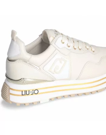 Sneakers Donna Liu-jo Maxi Wonder BF3003PX215 in Pelle Milk modello casual. Sneakers casual