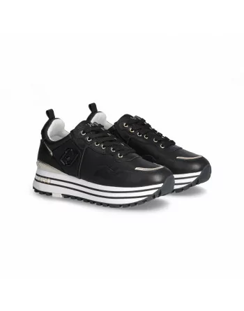 Sneakers Donna Liu-jo Maxi Wonder BF3003P0102 in Pelle Black modello casual. Sneakers casual