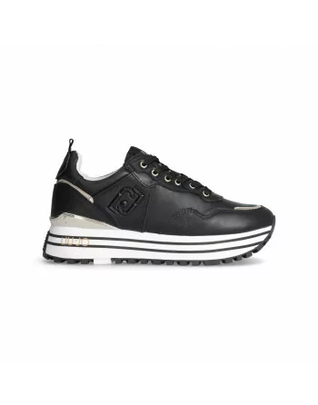 Sneakers Donna Liu-jo Maxi Wonder BF3003P0102 in Pelle Black modello casual. Sneakers casual