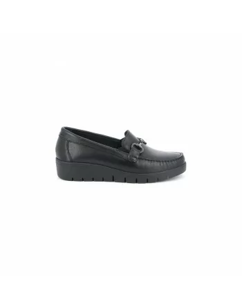 Mocassini Donna Grunland 5585 in Pelle Nero Scarpe riposanti per un confort assoluto.