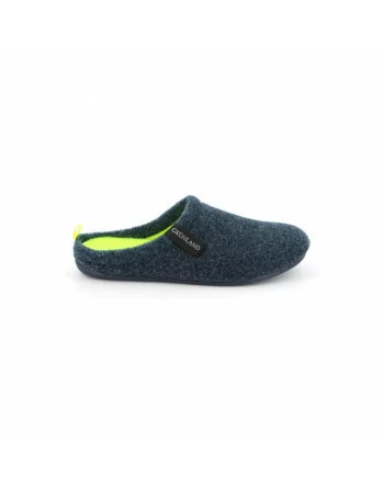 Ciabatta Uomo Grunland 2559 in Feltro Blu-Lime o Grigio Ciabatte riposanti per un confort assoluto.