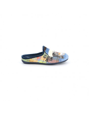 Ciabatta Donna Grunland 2547 in Feltro Blu Ciabatte riposanti confort assoluto.