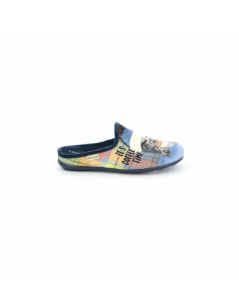 Ciabatta Donna Grunland 2547 in Feltro Blu Ciabatte riposanti confort assoluto.