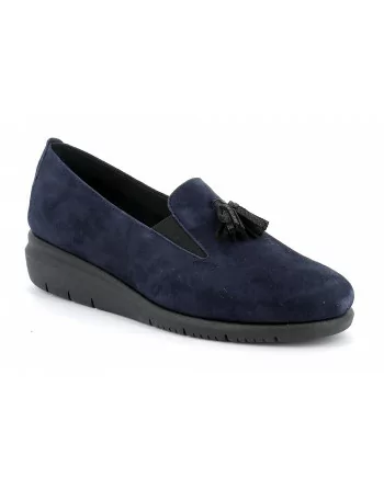 Mocassini Donna Grunland 5564 in Camoscio Blu Scarpe riposanti per un confort assoluto.