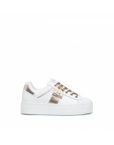 Sneakers Donna NeroGiardini I308413D in Pelle Bianco modello casual. Autunno Inverno 2023