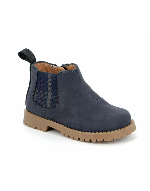 Stivaletto Bambino Grunland PP0097 Camoscio Blu modello casual. Una calzatura comoda adatta per tutte le Occasioni. .