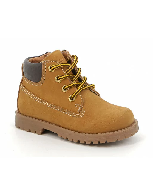 Stivaletto Bambino Grunland PP0360 Camoscio Ocra modello casual. Una calzatura comoda adatta per tutte le Occasioni. .