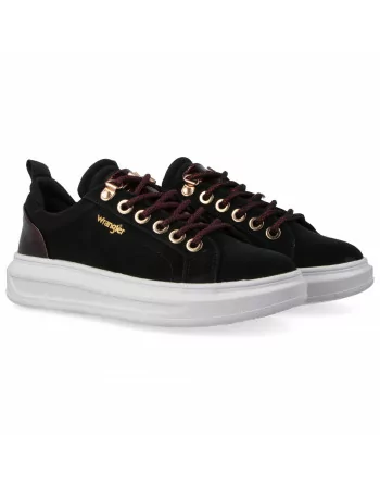 WL12630A Sneackers Wrangler Pelle White/Burgundy o Black/Burgundy