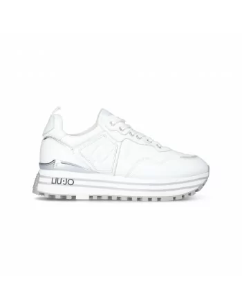 Sneakers Donna Liu-jo Maxi Wonder BF3003P0102 in Pelle Bianco modello casual. Sneakers casual