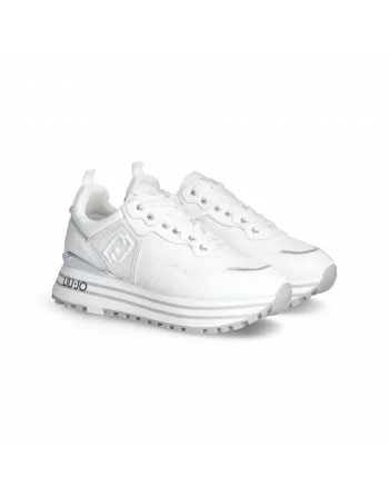 Sneakers Donna Liu-jo Maxi Wonder BF3003P0102 in Pelle Bianco modello casual. Sneakers casual