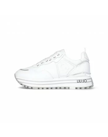 Sneakers Donna Liu-jo Maxi Wonder BF3003P0102 in Pelle Bianco modello casual. Sneakers casual