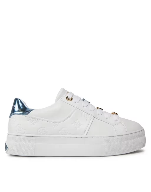 Sneakers donna Guess in pelle Bianco con accessori Giella FLJGIEFAL2