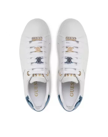 Sneakers donna Guess in pelle Bianco con accessori Giella FLJGIEFAL2