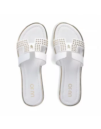 Ciabatta Donna Liu-jo 4A4711EX246 in Pelle White modello casual.