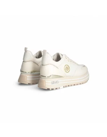 Sneakers Donna Liu-jo BA4053PX030 in Pelle Ivory o White o Black modello casual