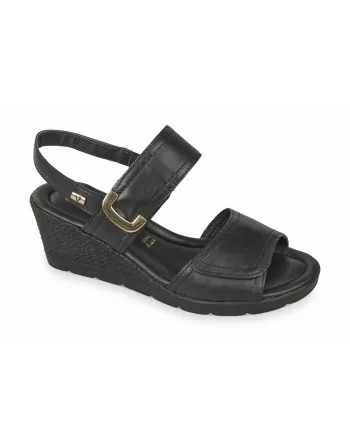 Sandali Donna Valleverde 16250 in Pelle Nero o Cuoio modello casual. Calzature comode