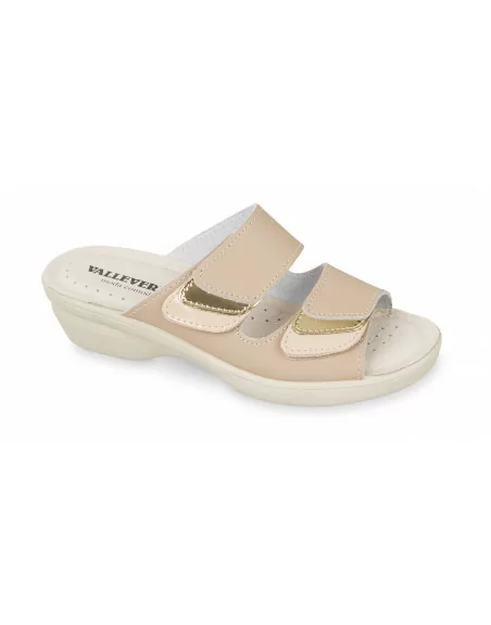 Sandali Donna Valleverde 25315 in Pelle Beige o Blu modello casual. Calzature comode