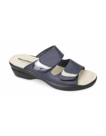 Sandali Donna Valleverde 25315 in Pelle Beige o Blu modello casual. Calzature comode