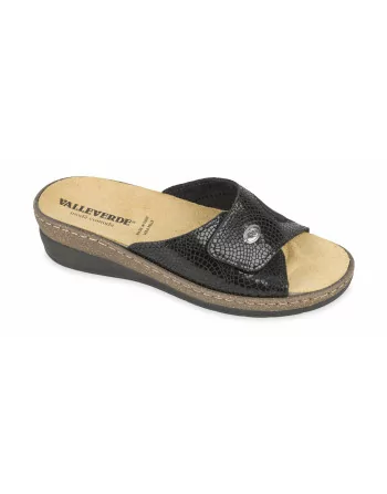 Sandali Donna Valleverde 25501 in Pelle Nero o Blu modello casual. Calzature comode