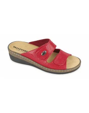 Sandali Donna Valleverde 25502 in Pelle Rosso o Blu modello casual. Calzature comode