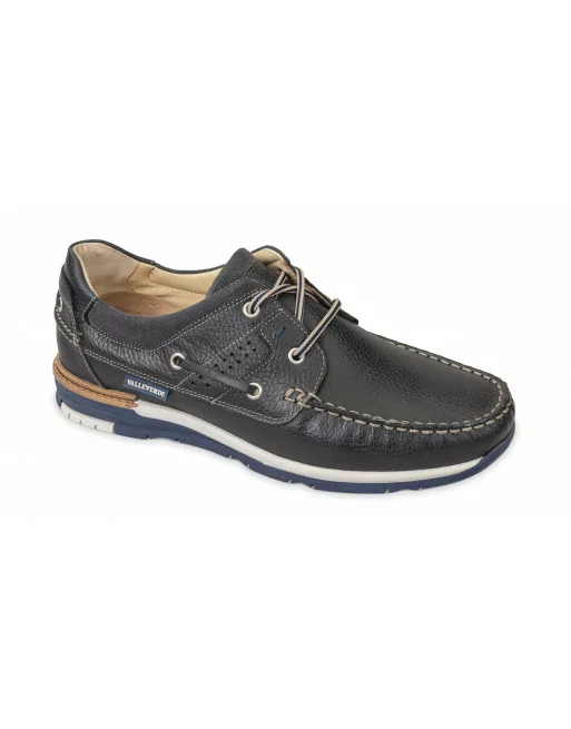 Stringata classica Uomo Valleverde 13822 in Pelle Blu modello casual. Calzature comode